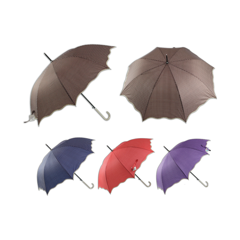 ร่มลายจุด 8 ก้าน ขอบริ้ว ขนาด 60cm