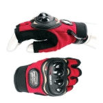 ถุงมือ MOTORCYCLE GLOVES MCS04 [ครึ่งนิ้ว] ข้อดำ Red